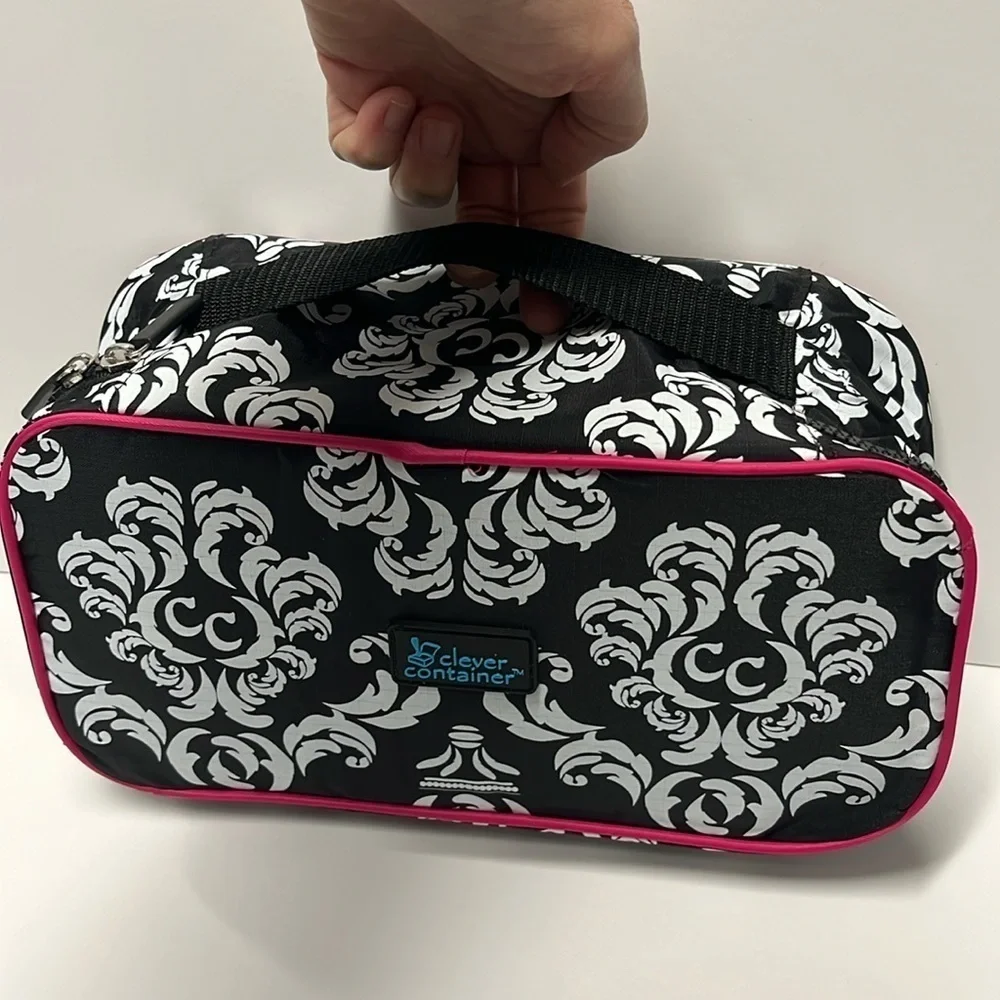 🆕 Travel Pouch For Makeup, Tech, Chargers and Much More Pink Black White